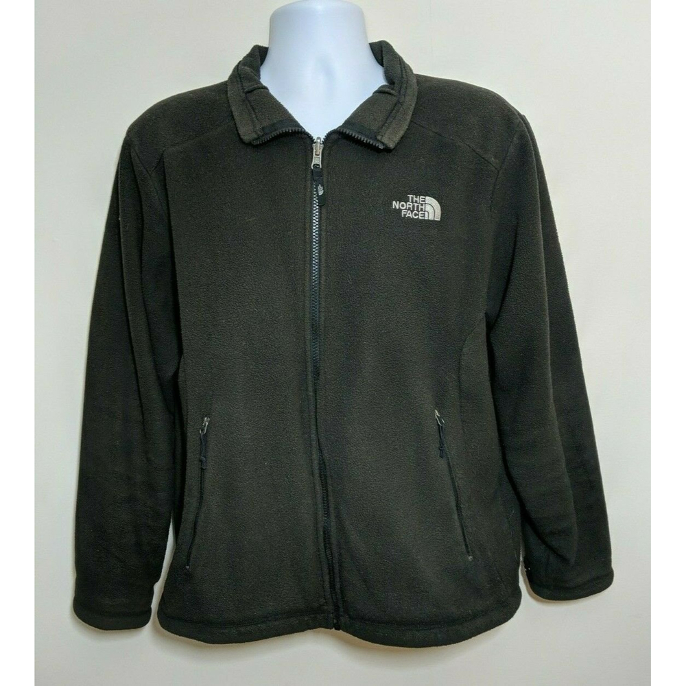 The North Face Fleece Fall Jacket Coat Zip-Up Black Men Size Medium M Light‎ VTG